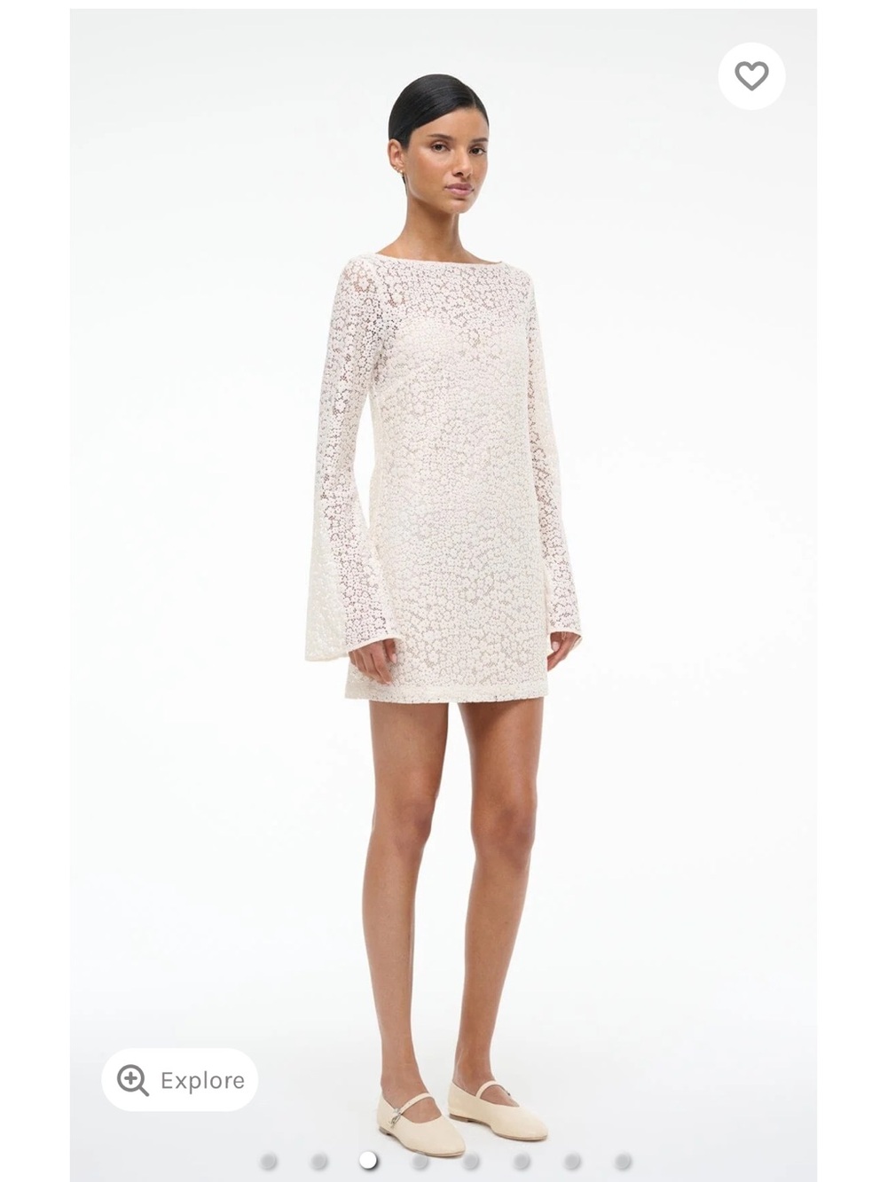 STAUD Maya Mini Dress in Tiny Bloom Ivory Size XL